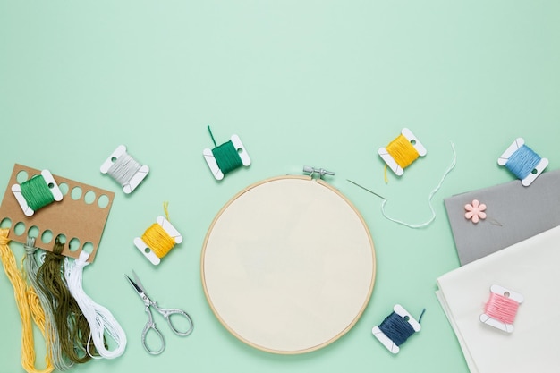 zestaw do haftu z muliną i igłą